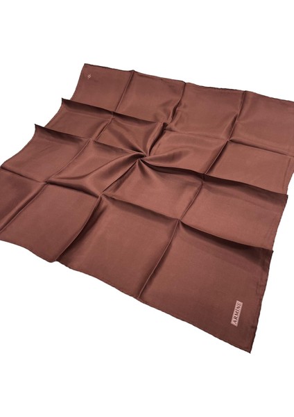 Düz Ipek Eşarp - 60 Kızıl Kahve Twill