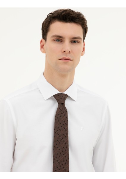 Erkek Beyaz Slim Fit Uzun Kollu Basic Gömlek 50285562-VR013