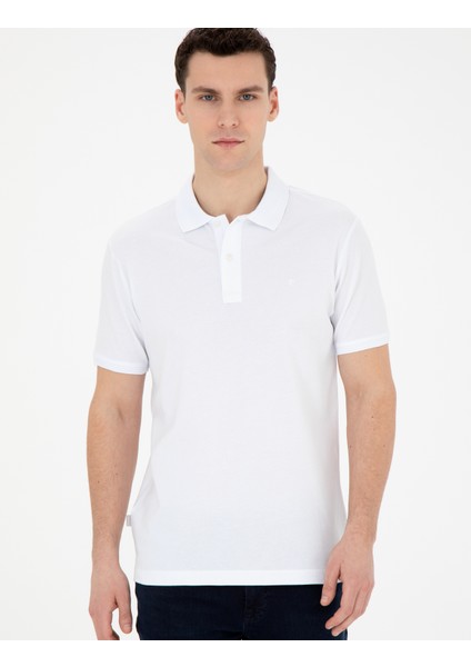 Erkek Beyaz Slim Fit Basic Tişört 50280754-VR013
