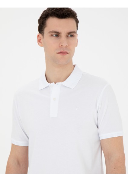 Erkek Beyaz Slim Fit Basic Tişört 50280754-VR013 fiyatları