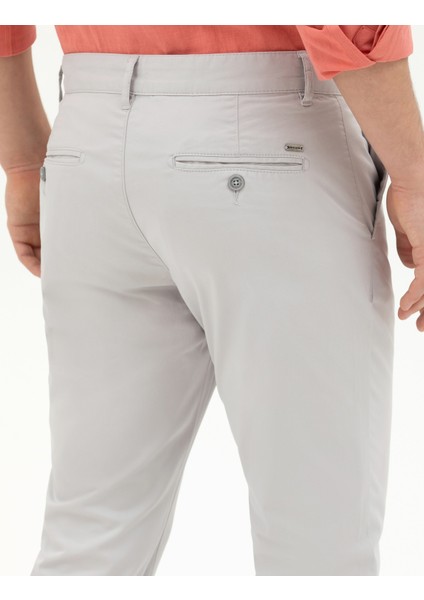 Erkek Açık Gri Slim Fit Kanvas Pantolon 50288511-VR001