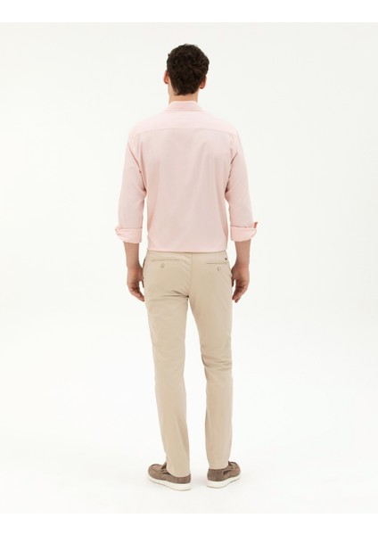 Erkek Bej Slim Fit Kanvas Pantolon 50288511-VR011