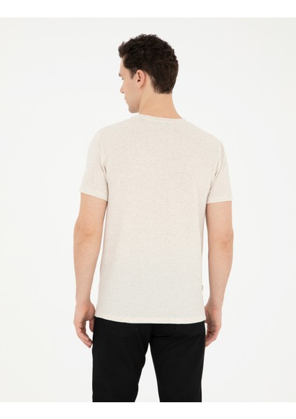 Erkek Bej Slim Fit Tişört 50288157-VR011 indirimleri