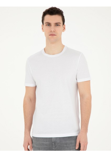 Erkek Beyaz Slim Fit Tişört 50284319-VR013 modelleri