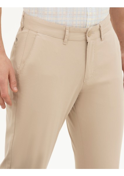 Erkek Bej Regular Fit Kanvas Pantolon 50288510-VR011