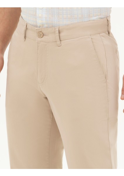 Erkek Bej Regular Fit Kanvas Pantolon 50288510-VR011