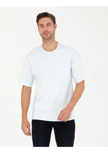 Erkek Açık Mavi Comfort Fit Tişört 50289362-VR095 modelleri