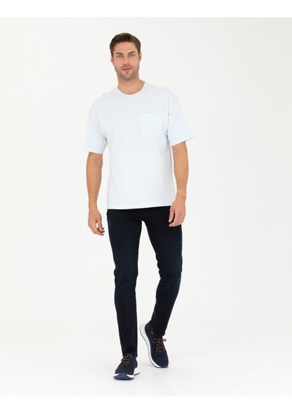 Erkek Açık Mavi Comfort Fit Tişört 50289362-VR095 fırsatları