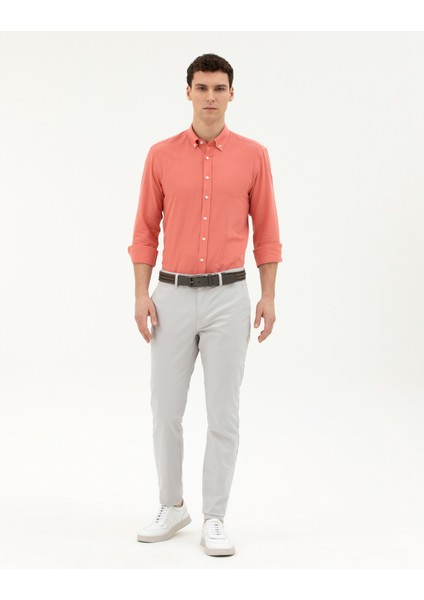 Erkek Açık Gri Slim Fit Kanvas Pantolon 50288511-VR001