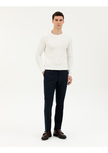 Erkek Lacivert Slim Fit Kumaş Pantolon 50293433-VR033