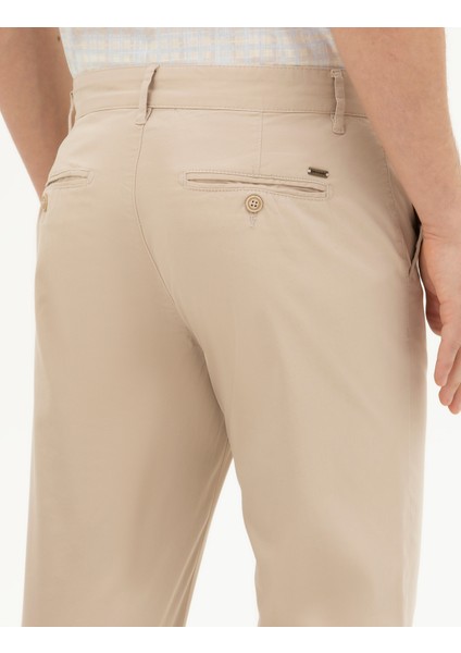 Erkek Bej Regular Fit Kanvas Pantolon 50288510-VR011