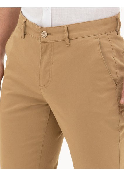 Erkek Camel Slim Fit Kanvas Pantolon 50288511-Vr015