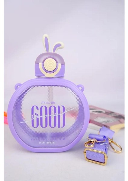 Tavşan Kulak Figürlü Askılı Sağlıklı Polikarbon Matara Suluk 700 ml