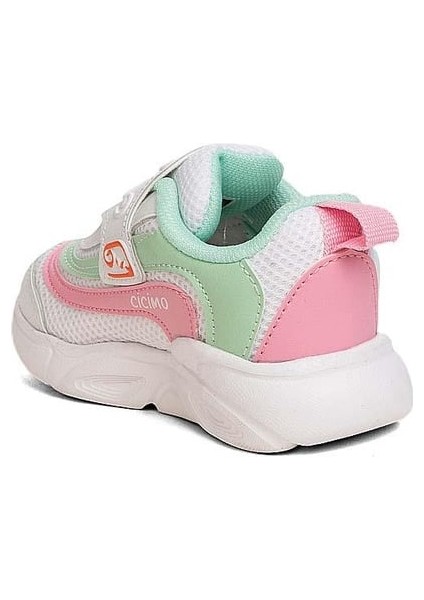 Cicimo Işıklı Renkli Tarz Günlük Rahat Ortopedi Hafif Bebe Çocuk Spor Beyaz Pembe modelleri