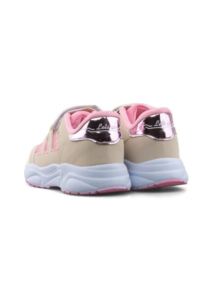Letsgo Cırtlı Yumuşak Esnek Hafif Nefes Alabilen File Kız Çocuk Sneaker Spor Ayakkabı Bej Pembe modelleri