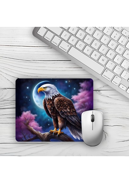 Ay ve Kartal Tasarımlı Baskılı Kaydırmaz Taban 18X22 cm Mouse Pad