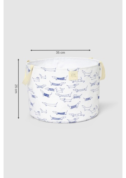 Organik Pamuk Büyük Boy Saplı Oyuncak Sepeti Paw 25X35 cm fırsatları