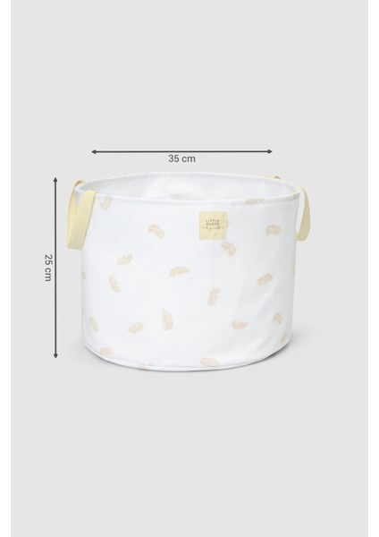 Organik Pamuk Büyük Boy Saplı Oyuncak Sepeti Feather 25X35 cm fırsatları