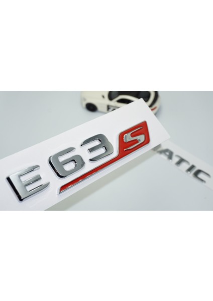 E63S 4matic Bagaj Kırmızı Krom Abs Yazı Logo Benz Ile Uyumlu