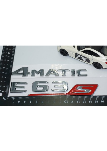 E63S 4matic Bagaj Kırmızı Krom Abs Yazı Logo Benz Ile Uyumlu