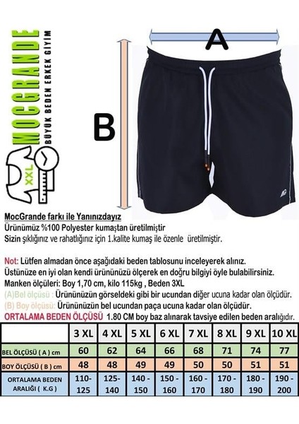 Mocgrande Büyük Beden Klasik Deniz Şortu 23677 Sarı