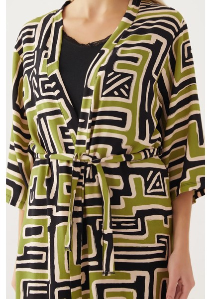 Plaid Yeşil Kadın Kısa Kol Pijama Takımı