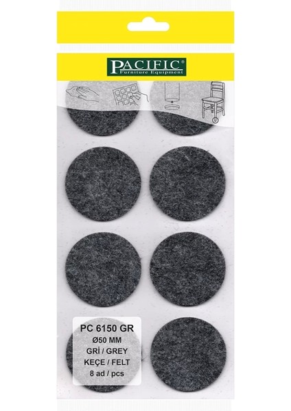 Gri Yapışkanlı Keçe (Ø 50 mm)