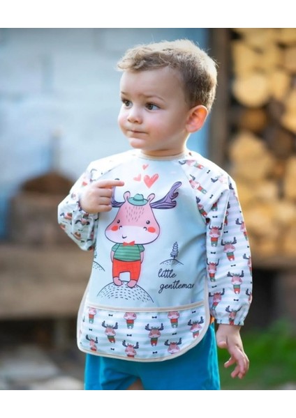 3 Lü Kombin (Zürafa-Geyik-Tavşan) Set Sıvı Gecirmez Aktivite-Boyama-Mama Önlüğü
