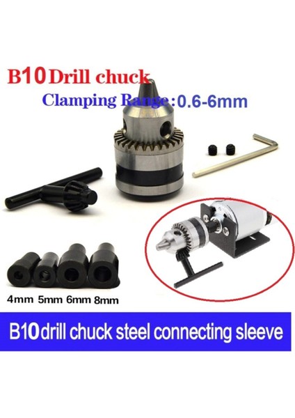Motor Için Küçük Anahtarlı Metal 6 mm Mandren 4mm 5 mm 6 mm 8 mm Kaplinli Okul Proje Ödev Uygulama Hobi