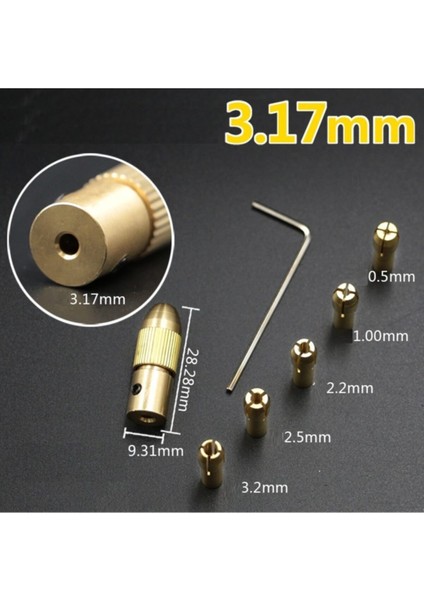 Motor Için Küçük 3 Çene Pesnli Mandren 3.2 mm Motor Girişli Okul Proje Ödev Uygulama Hobi