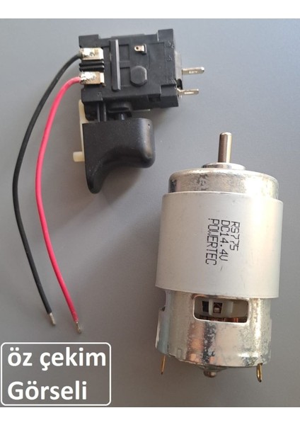 14.4V Dc Motor ve Elektronik Hız Kontrol Tetik Seti Cnc Uygulama Proje Ödev RS775 Powertech