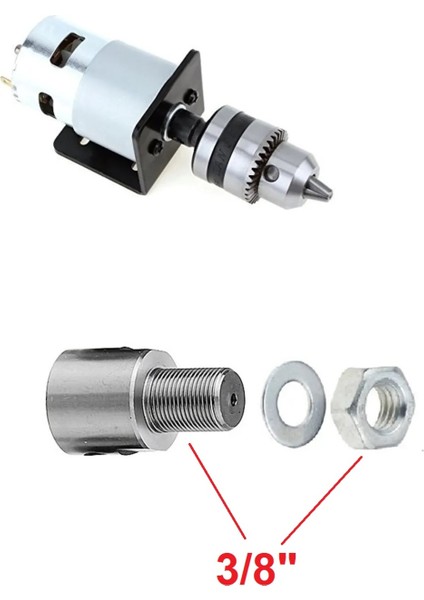 3/8 mm Kaplin Vida Seti Okul Proje Ödev Hobi Uygulama 10 mm Motor Mili Için Mandren Adaptör