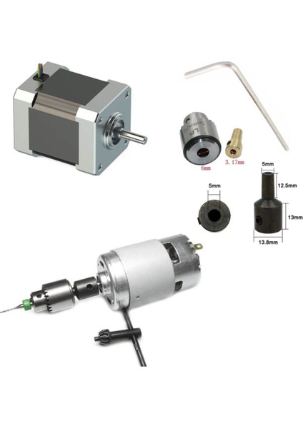 Motor Için Anahtar Sıkmalı Mini Mandrel 4mm Mandren Okul Proje Ödev Hobi 3.2 mm 5 mm Profesyonel