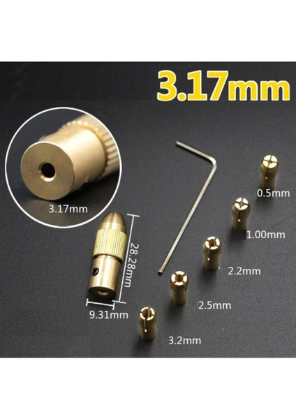 Motor Için Küçük 3 Çene Pesnli Mandren 3.2 mm Motor Girişli Okul Proje Ödev Uygulama Hobi