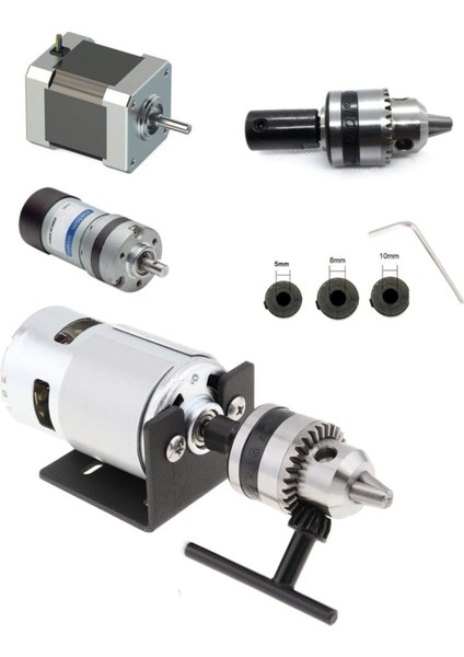 10 mm Mandren Otomatik Mandrel Okul Proje Ödev Hobi Uygulama 5 mm-8 mm-10 mm Motora Bağlama Kaplin