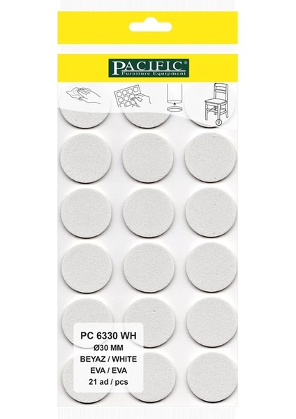 Beyaz Yapışkanlı Eva (Ø 30 mm)