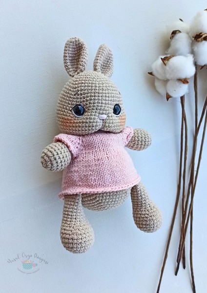 Masal Örgü Dünyası Bunny Tavşan  - Harika Hayvanlar Doğal Amigurumi Oyuncak