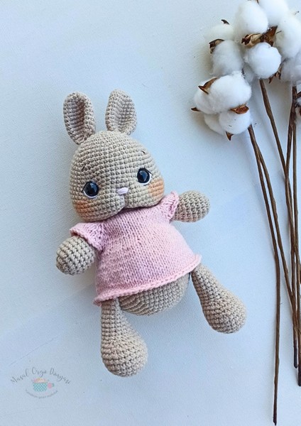 Masal Örgü Dünyası Bunny Tavşan  - Harika Hayvanlar Doğal Amigurumi Oyuncak