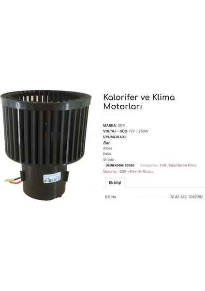 Kalorifer Motoru Albea - Palıo - Strada 7082382