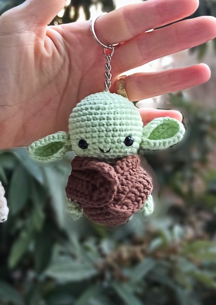 Yoda Aigurumi Anahtarlık (7 Cm) Doğal Iplerden