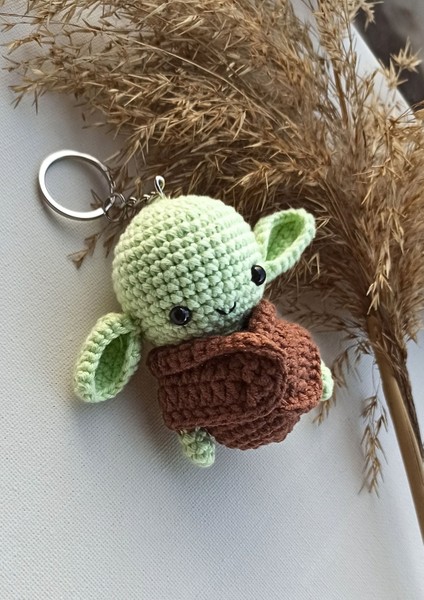 Yoda Aigurumi Anahtarlık (7 Cm) Doğal Iplerden