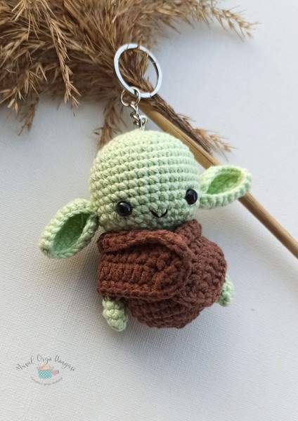 Yoda Aigurumi Anahtarlık (7 Cm) Doğal Iplerden