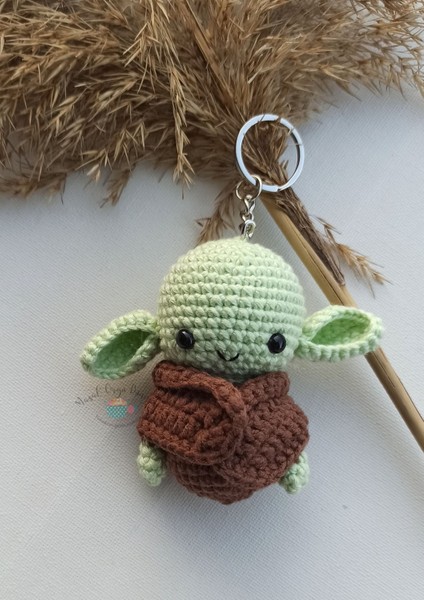 Yoda Aigurumi Anahtarlık (7 Cm) Doğal Iplerden