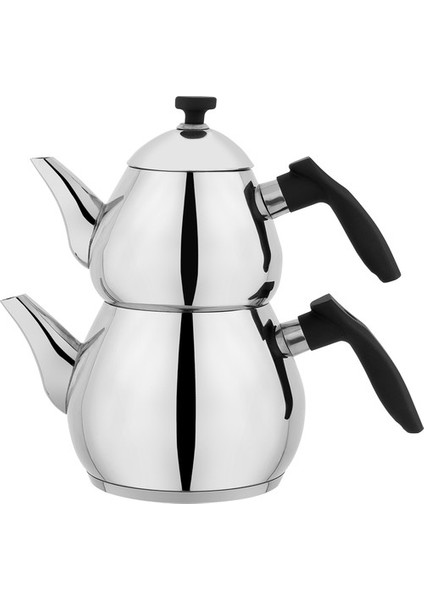 Chef Orta Boy Çaydanlık Takımı 4 Parça-Siyah