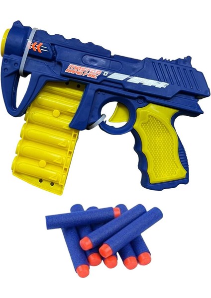 Sünger Dart Atan Tabanca - Çoklu Şarjörlü Soft Nerf Mermi Atan Rapid Tabanca - Master Rapid Fire 8