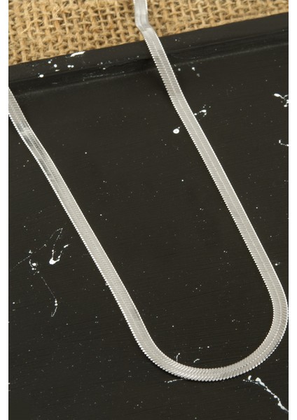 Yassı Italyan Zincir Kolye 45 cm