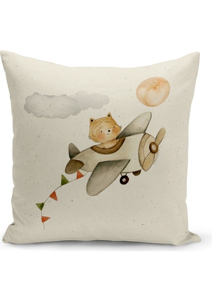 Çocuk Bebek Serisi Çift Tarafı Dijital Baskılı Kırlent Kılıfı (Kids Children Cushion Cover)