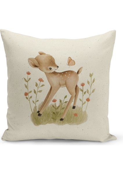 Çocuk Bebek Serisi Çift Tarafı Dijital Baskılı Kırlent Kılıfı (Kids Children Cushion Cover)