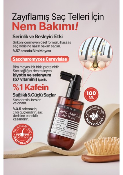 Derma Factory Maya ve Kafein İçeren Tonik Derma Factory Anti Hair Loss Scalp Tonic 100 ml