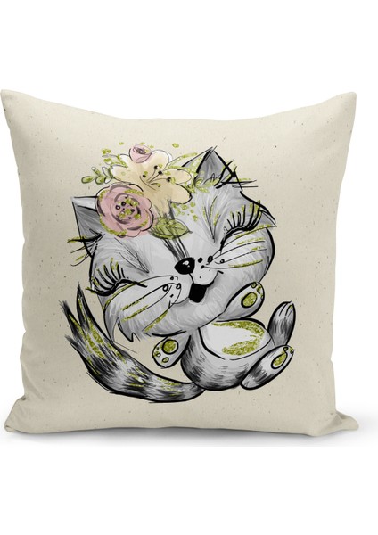 Çocuk Bebek Serisi Çift Tarafı Dijital Baskılı Kırlent Kılıfı (Kids Children Cushion Cover)